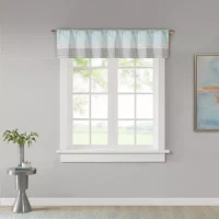 Madison Park Eastridge 50"W X 18"L Polyoni Pintuck-Striped Rod Pocket Tailored Valance