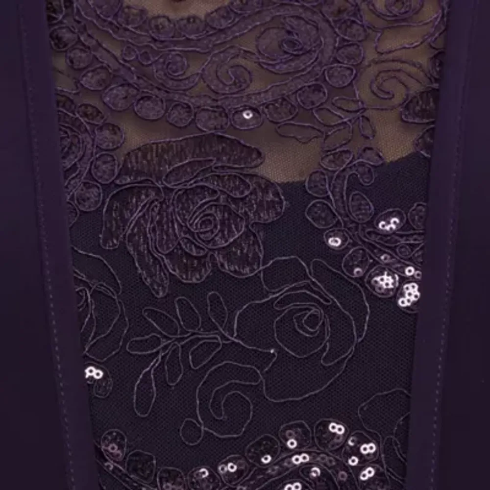 Maya Brooke 3/4 Sleeve Embroidered Jacket Dress
