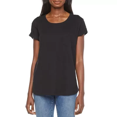 a.n.a Womens Round Neck Short Sleeve T-Shirt