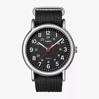 Timex® Weekender Black Fabric Strap Watch T2N647