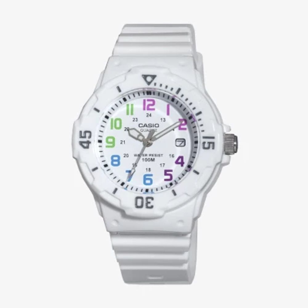 Casio® Womens White Resin Strap Diver Sport Watch LRW200H-7BV