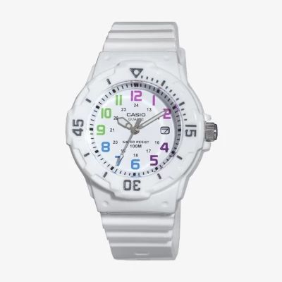 Casio® Womens White Resin Strap Diver Sport Watch LRW200H-7BV