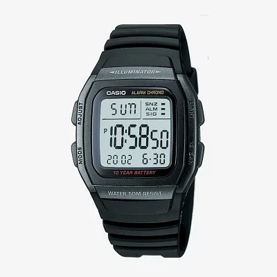 Casio® Mens Black Square Digital Watch W96H-1BVOS