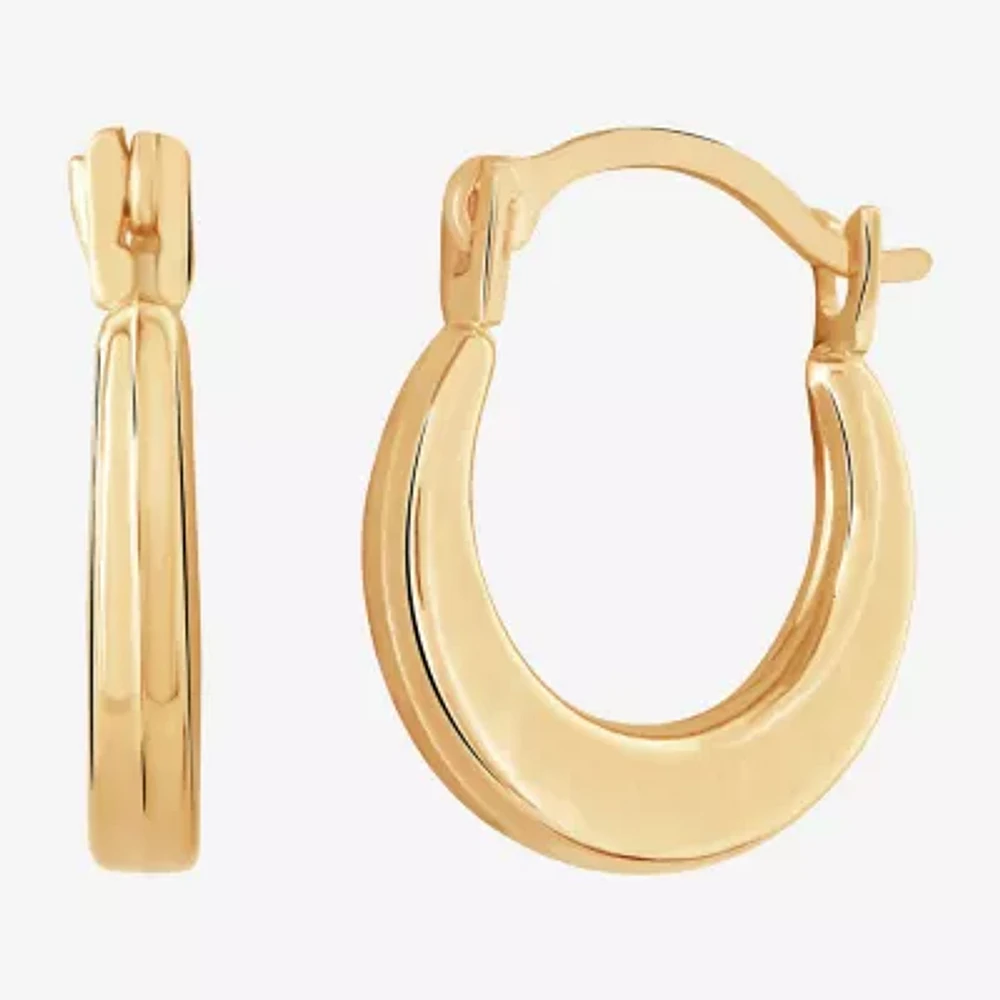 14K Gold 12mm Round Hoop Earrings
