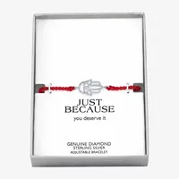 Womens Diamond Accent Diamond Sterling Silver Cord Bracelet
