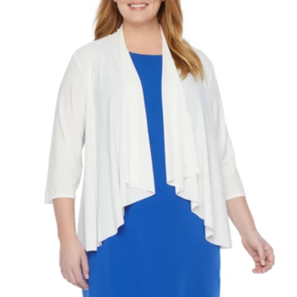 R & M Richards Womens 3/4 Sleeve Shrug Plus