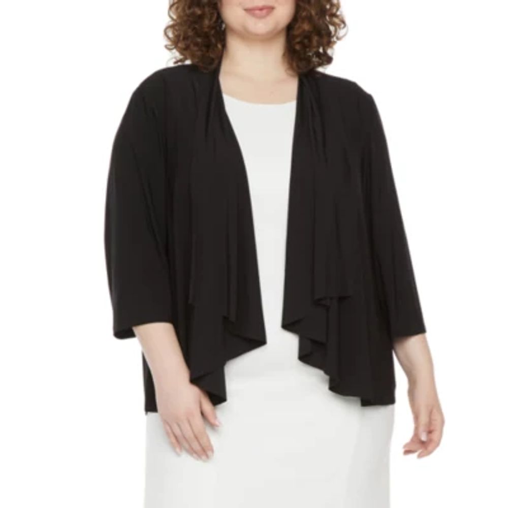 R & M Richards Womens 3/4 Sleeve Shrug Plus