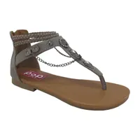 Pop Little & Big  Girls Ambrosia Ankle Strap Flat Sandals