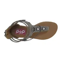 Pop Little & Big  Girls Ambrosia Ankle Strap Flat Sandals