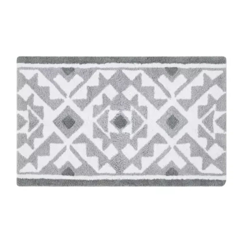 Frye and Co. Gray Aztec Bath Rug