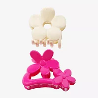 Arizona White & Pink Flower 2-pc. Hair Clip