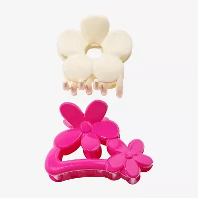 Arizona White & Pink Flower 2-pc. Hair Clip