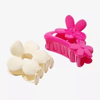 Arizona White & Pink Flower 2-pc. Hair Clip