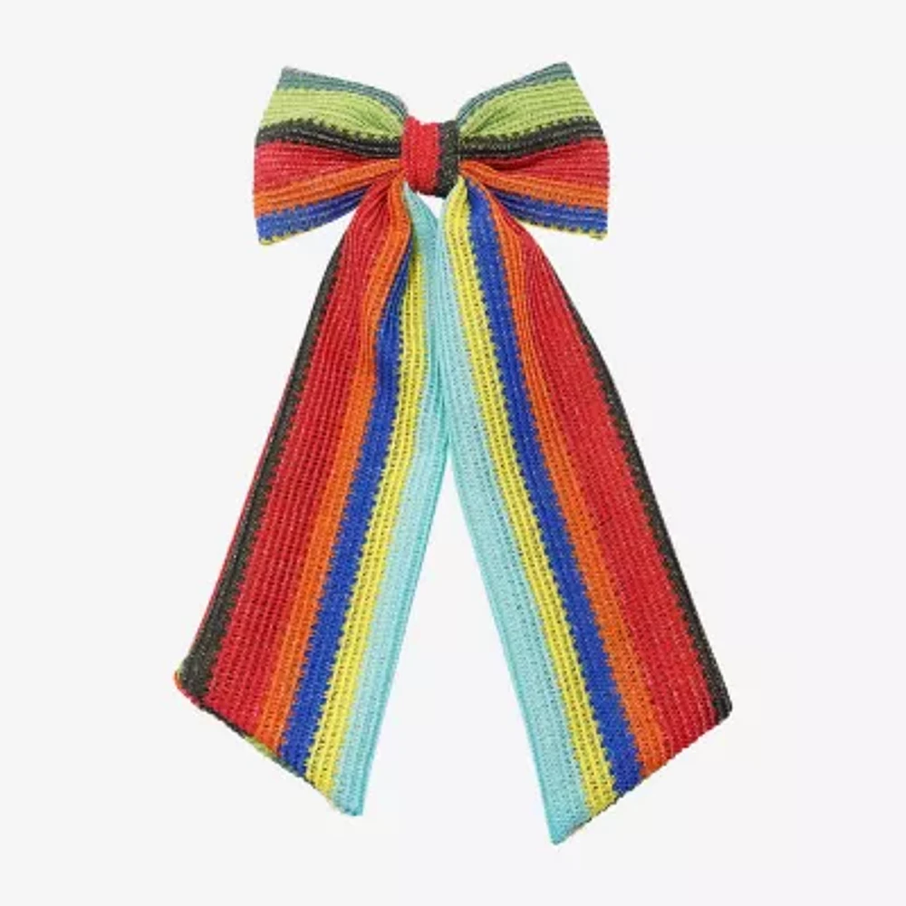 Arizona Multi Color Striped Knit Hair Bow