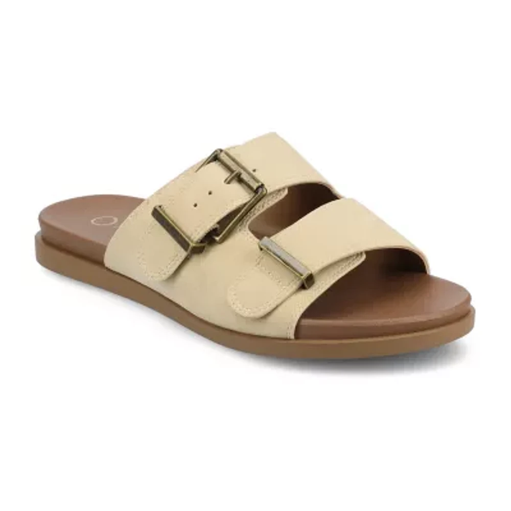 Journee Collection Womens Cosette Adjustable Strap Flat Sandals