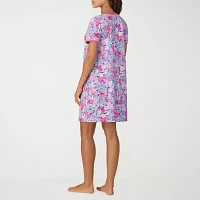 Cuddl Duds Womens Short Sleeve V Neck Nightshirt