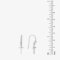 Silver Treasures Sterling Silver Cross Drop Earrings
