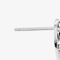 Silver Treasures Sterling Silver 10.4mm Cross Heart Stud Earrings
