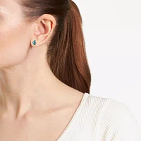 Silver Treasures Fish Crystal Sterling Silver 8.6mm Stud Earrings