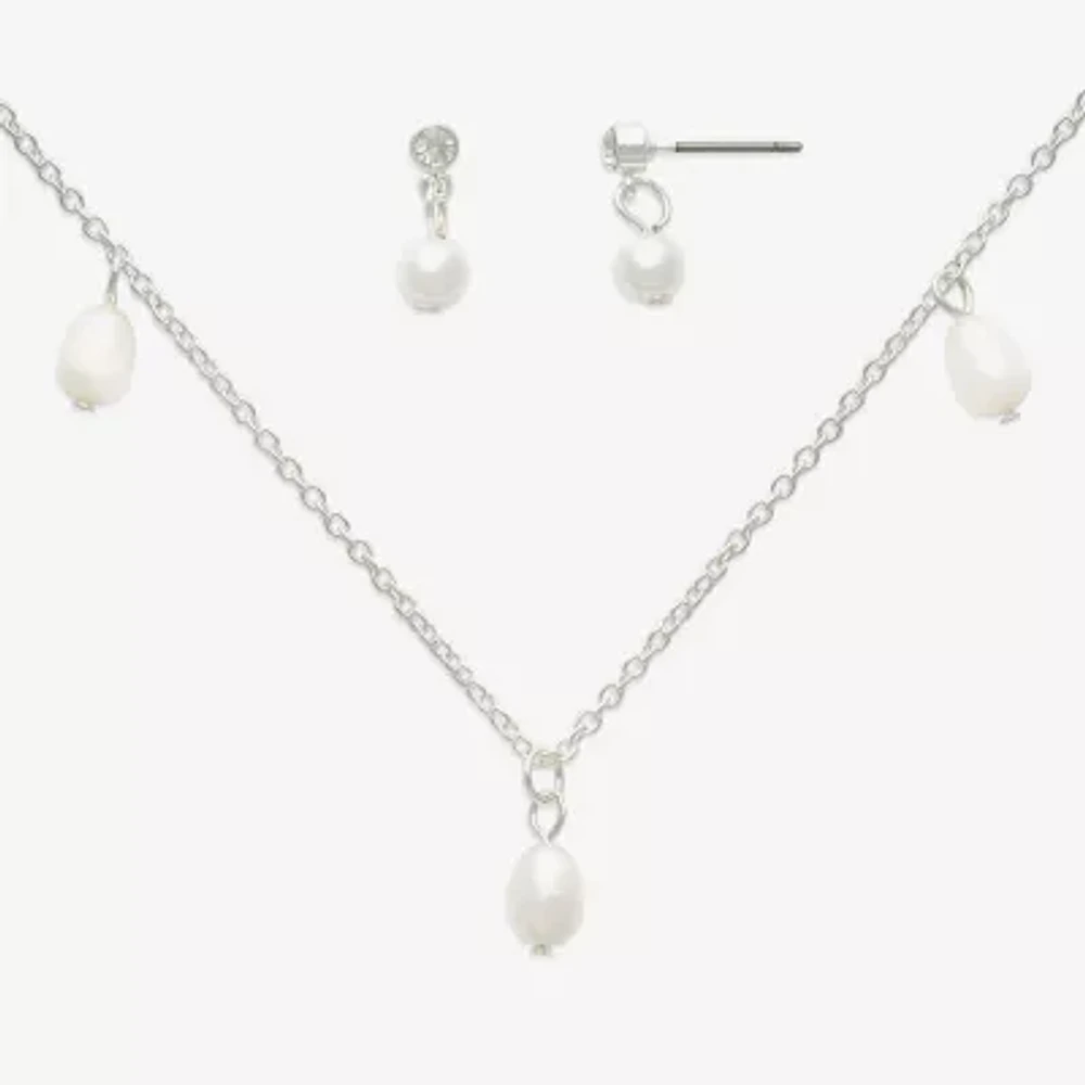 Mixit Hypoallergenic Silver Tone 2-pc. Glass Jewelry Set