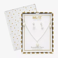 Mixit Hypoallergenic Silver Tone 2-pc. Glass Jewelry Set