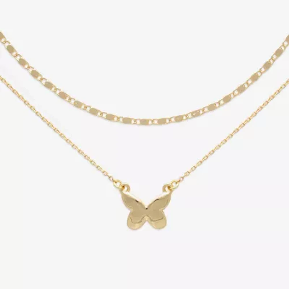 Mixit Hypoallergenic Gold Tone 2-pc. 18 Inch Cable Butterfly Necklace Set