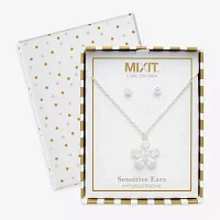 Mixit Hypoallergenic Silver Tone 2-pc. Cubic Zirconia Flower Jewelry Set