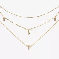 Mixit Hypoallergenic 3-pc. Cubic Zirconia 18 Inch Cable Cross Necklace Set