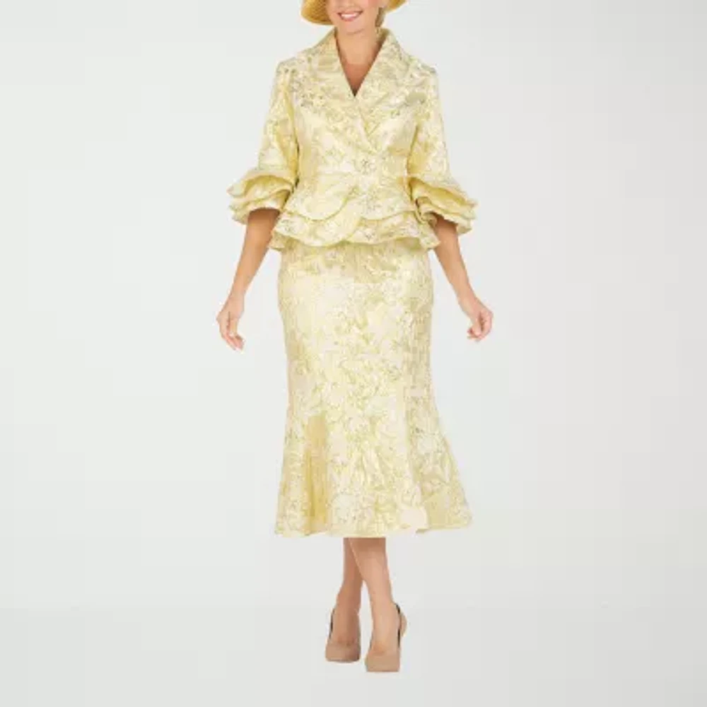 Giovanna Collection 2-pc. Brocade Skirt Suit