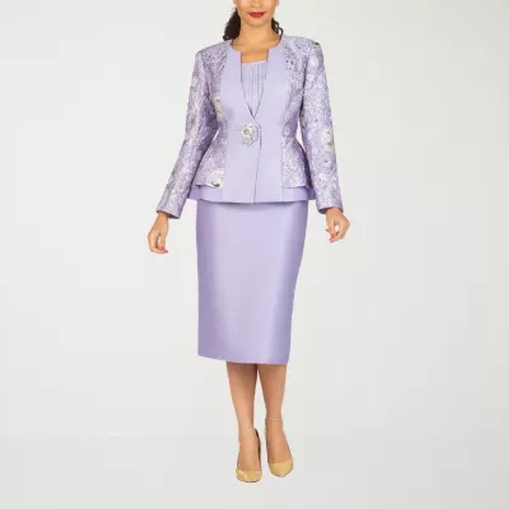 Giovanna Collection 3-pc. Brocade Skirt Suit