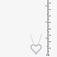 (H-I / I1) Womens 1/2 CT. T.W. Lab Grown White Diamond 10K White Gold Heart Pendant Necklace
