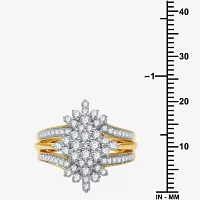 (H-I / I1) Womens 1 CT. T.W. Lab Grown Diamond 10K Gold Cocktail Ring