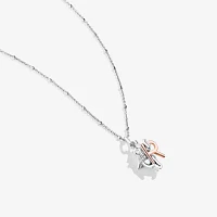 Disney Jewels Collection Initial "R" Womens Diamond Accent Natural White Diamond 14K Rose Gold Over Silver Sterling Silver Winnie The Pooh Pendant Necklace