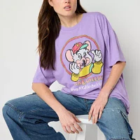 Juniors Chuck E. Cheese'S Oversized Tee Womens Crew Neck Short Sleeve Graphic T-Shirt