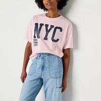 Grayson Threads, The Label Juniors New York City Oversized Tee Womens Crew Neck Short Sleeve Graphic T-Shirt