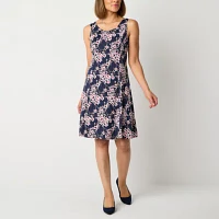 Perceptions Womens Floral Jacket Dress
