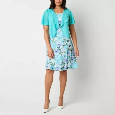 Perceptions Womens Floral Jacket Dress