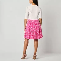 Perceptions Womens Floral Jacket Dress