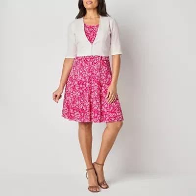 Perceptions Womens Floral Jacket Dress