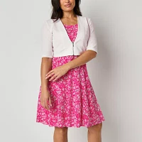 Perceptions Womens Floral Jacket Dress