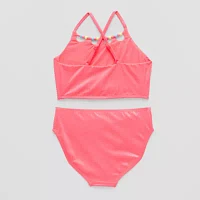 Thereabouts Little & Big Girls Shimmer And Ribbed Tankini Set