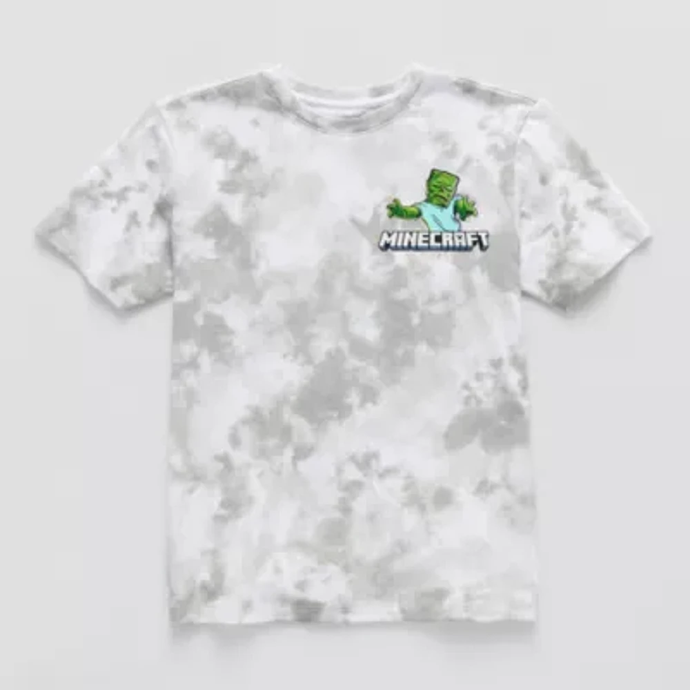 Little & Big Boys Crew Neck Short Sleeve Minecraft Graphic T-Shirt