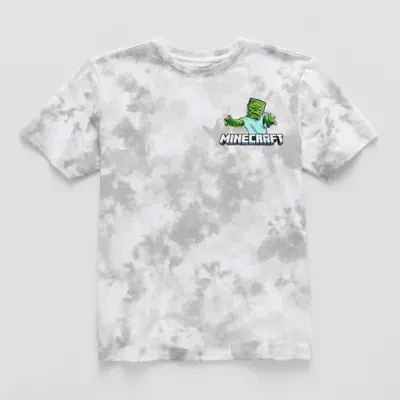 Little & Big Boys Crew Neck Short Sleeve Minecraft Graphic T-Shirt