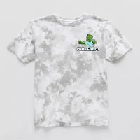 Little & Big Boys Crew Neck Short Sleeve Minecraft Graphic T-Shirt