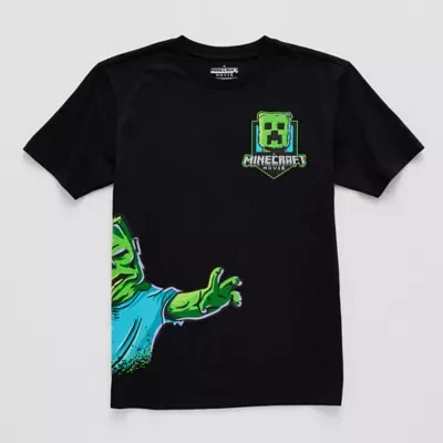 Little & Big Boys Crew Neck Short Sleeve Minecraft Graphic T-Shirt