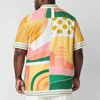 Shaquille O'Neal XLG Big and Tall Mens Short Sleeve Camp Shirt
