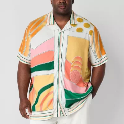 Shaquille O'Neal XLG Big and Tall Mens Short Sleeve Camp Shirt