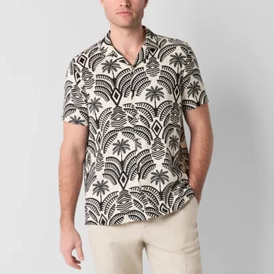 J. Ferrar Mens Short Sleeve Camp Shirt