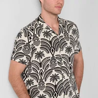 J. Ferrar Mens Short Sleeve Camp Shirt