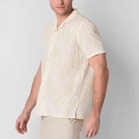 J. Ferrar Slim Mens Short Sleeve Camp Shirt